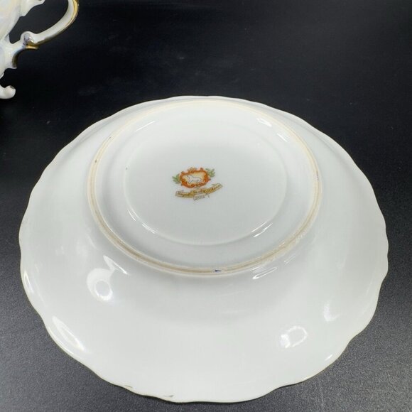 Royal Sealy Porcelain Teacup And Saucer Set Cup Textured Floral Pattern Vintage - Picture 9 of 14